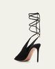 Aquazzura 85mm Lisa Suede Lace-Up Sandals - 4