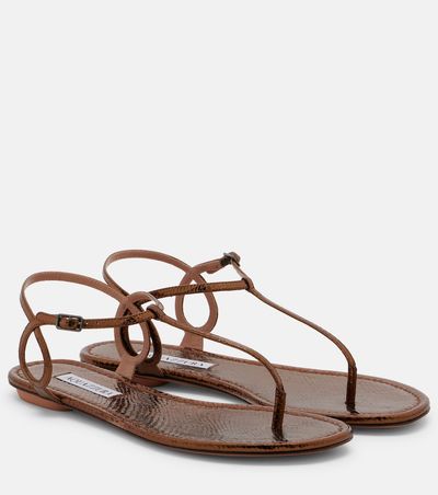 Aquazzura Aquazzura Almost Bare snake-effect leather sandals