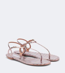 Aquazzura Aquazzura Almost Bare striped leather thong sandals