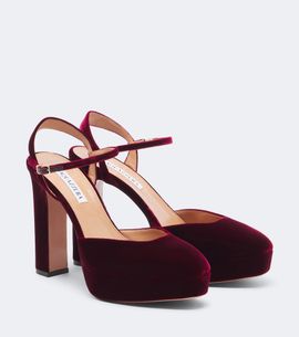 Aquazzura Aquazzura Amira velvet platform pumps