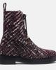 Aquazzura Aquazzura Ben 20 leather-trimmed tweed combat boots - 4
