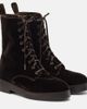 Aquazzura Aquazzura Ben 20 leather-trimmed velvet combat boots - 1