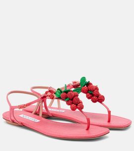 Aquazzura Aquazzura Berry raffia-effect thong sandals
