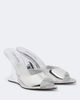Aquazzura Aquazzura Bisous mirrored leather wedge mules - 1