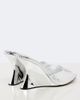 Aquazzura Aquazzura Bisous mirrored leather wedge mules - 4