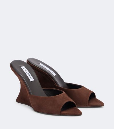 Aquazzura Aquazzura Bisous Wedge suede mules