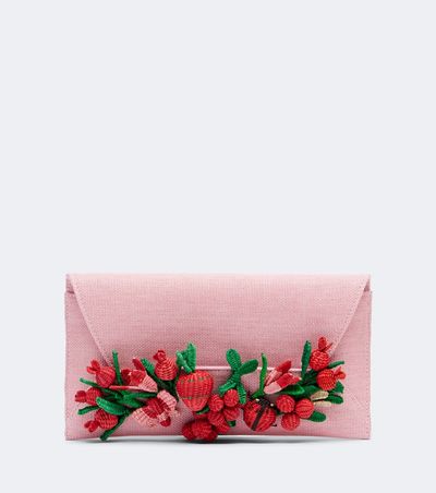 Aquazzura Aquazzura Botanica appliquÃ© raffia clutch