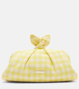 Aquazzura Aquazzura Bow Tie bow-detail checked clutch
