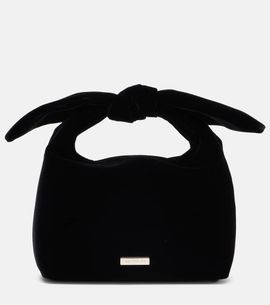 Aquazzura Aquazzura Bow Tie Small velvet tote bag