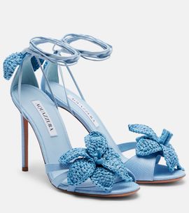 Aquazzura Aquazzura Calypso floral-appliquÃ© raffia sandals