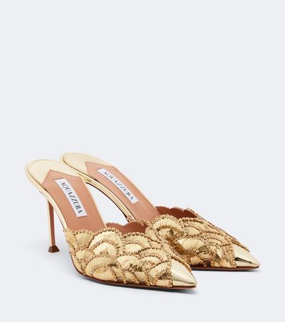 Aquazzura Aquazzura Ce Soir embellished leather mules