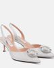 Aquazzura Aquazzura Crystal Hoop 50 glitter slingback pumps - 1