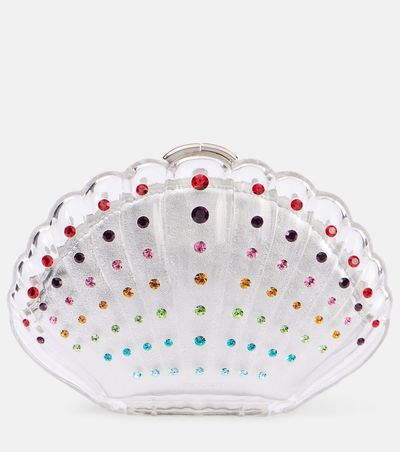 Aquazzura Aquazzura Crystal Shell embellished clutch