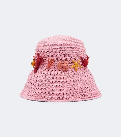 Aquazzura Aquazzura Embellished crochet bucket hat