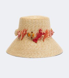 Aquazzura Aquazzura Embellished raffia bucket hat