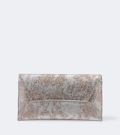 Aquazzura Aquazzura Envelope sequined metallic leather clutch