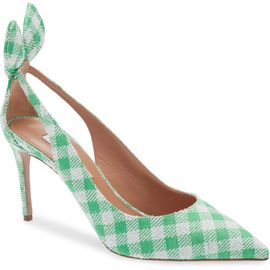 Aquazzura Aquazzura Gingham Bow Tie Pointed Toe Pump