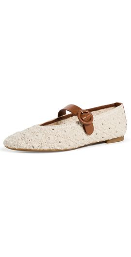 Aquazzura Aquazzura Loom Ballet Flats Cream/Tobacco