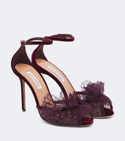 Aquazzura Aquazzura Lover lace-trimmed mesh sandals