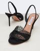 Aquazzura Aquazzura Lover lace-trimmed suede slingback sandals - 5