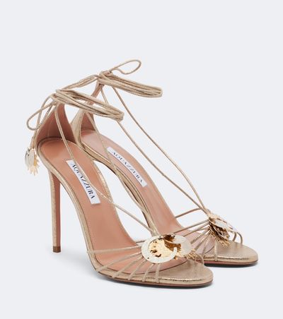 Aquazzura Aquazzura Night Stars metallic leather sandals