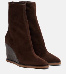 Aquazzura Aquazzura Saint Honoré 85 suede wedge ankle boots