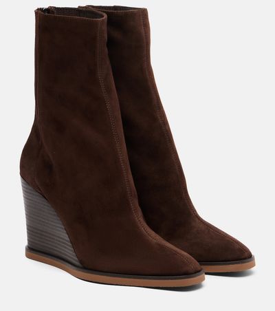 Aquazzura Aquazzura Saint Honoré 85 suede wedge ankle boots