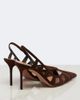 Aquazzura Aquazzura Screen 85 suede and mesh slingback pumps - 3