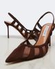Aquazzura Aquazzura Screen 85 suede and mesh slingback pumps - 6
