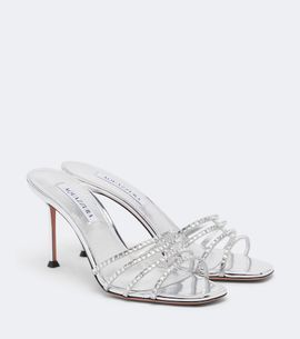 Aquazzura Aquazzura Sensation Crystal metallic leather mules