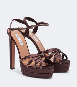 Aquazzura Aquazzura Soulmate Crystal satin platform sandals