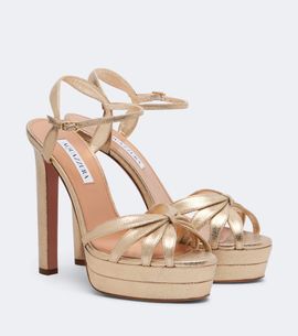 Aquazzura Aquazzura Soulmate metallic leather platform sandals