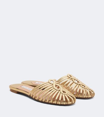 Aquazzura Aquazzura Sweet Surrender metallic leather mules
