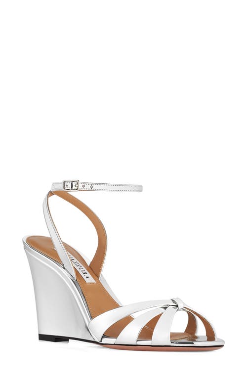 Aquazzura Aquazzura Tati Metallic Wedge Sandal