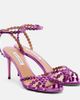 Aquazzura Aquazzura Tequila crystal-embellished metallic leather sandals - 1