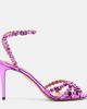 Aquazzura Aquazzura Tequila crystal-embellished metallic leather sandals - 5