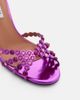 Aquazzura Aquazzura Tequila crystal-embellished metallic leather sandals - 6