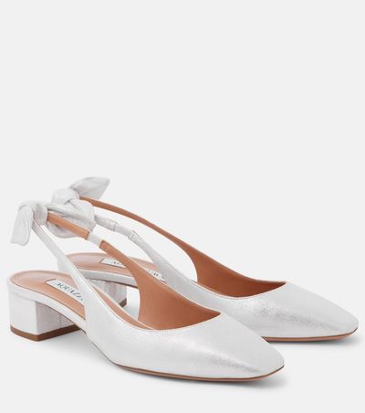 Aquazzura Aquazzura Very Bow leather slingback pumps