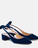 Aquazzura Aquazzura Very Bow Tie 35 velvet slingback pumps - 1