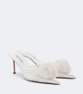 Aquazzura Aquazzura Wild Bloom appliqué satin mules