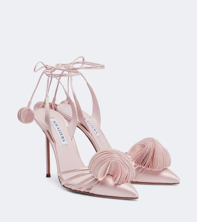 Aquazzura Aquazzura Wild Bloom satin slingback pumps