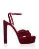 Aquazzura Aquazzura Women's Cupid Plateau 130 Velvet Platform Sandals - 2