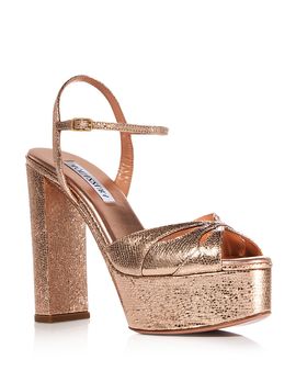 Aquazzura Aquazzura Women's Moves Plateau Metallic Leather Sandals
