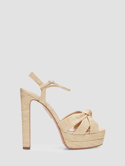 Aquazzura Women's Nina Raffia 130MM Platform Sandals