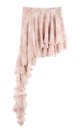 ARAKII ARAKII Exclusive Asymmetric Ruffled Silk Mini Skirt