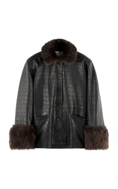 ARAKII ARAKII Exclusive Boxy Croc Leather Jacket
