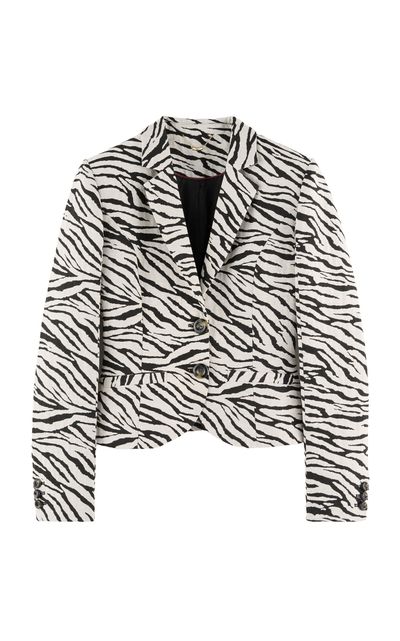 ARAKII ARAKII Exclusive Zebra Tight Waist Cotton Blazer