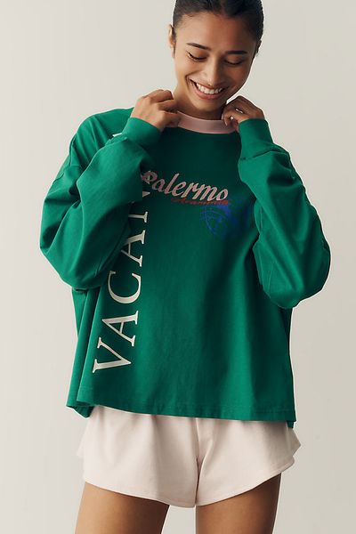 Araminta James Vacanza 100% Cotton Long-Sleeve Tee