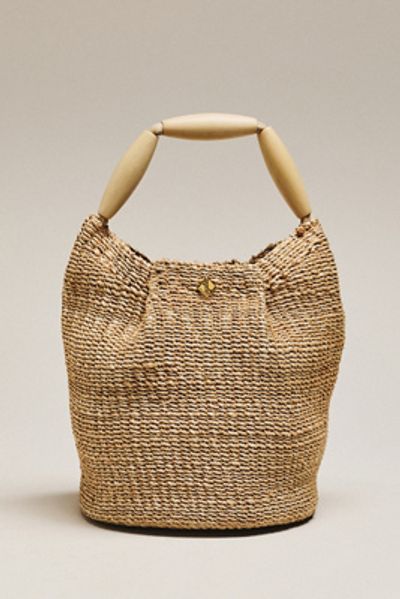 Aranaz Andrea Wood Handle Bucket Bag