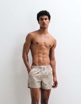 Aray Aray bandana print swim shorts in stone-Neutral